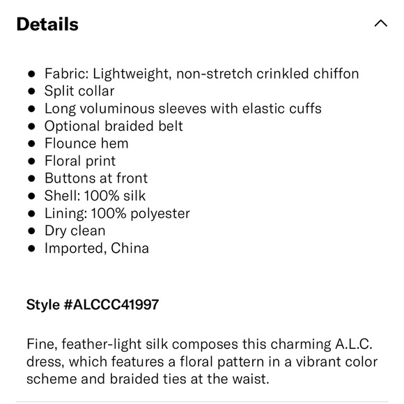 A.L.C. Jen Dress in Yellow Pattern Size 2 - Picture 10 of 10